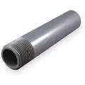 Nipple: PVC, 2" Nominal Pipe Size, 3" Overall Length, Threaded on One End, Schedule 80, Gray