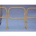 44-3/4" L Steel Swinging Gate, Yellow; Round Handrail Shape