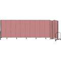 13 Panel Fully Assembled Portable Room Divider; 6 ft. 8" H x 24 ft. 1" W, Mauve