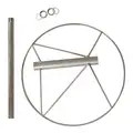 Safety Flag Windsock Hardware: 18 in Throat Dia, (2) O-Rings/(2) Set Collars/Mounting Threaded Pipe/Wire Basket