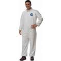 Dupont Collared Disposable Coveralls with Elastic Cuff, Tyvek 400 Material, White, 4XL
