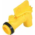 Vestil Drum Faucet: Manual, 3/4 in Male NPT, 2 1/4 in Outlet Connection Size, Adj, Yellow