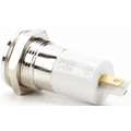 Flat Indicator Light: Green, Male .110 Connector, LED, 12V DC, Brass Plated Chrome/LED/Plastic (ABS)