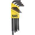 Klein Tools Long L-Shaped SAE Satin Hex Key Set, Number of Pieces: 12