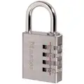 Master Lock Combination Padlock, Resettable Side-Dial Location, 7/8" Shackle Height