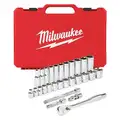 Milwaukee Socket Wrench Set, Socket Size Range 1/4" to 1", Drive Size 3/8", Drive Type Hand
