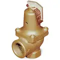 Safety Relief Valve: Bronze, FNPT, FNPT, 3/4 in Inlet Size, 3/4 in Outlet Size, 30 to 150 psi