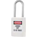 Master Lock White Lockout Padlock, Different Key Type, Thermoplastic Body Material, 1 EA