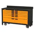 Swivel Pro Series Industrial Premium Duty Rolling Tool Cabinet with 10 Drawers; 24-1/4" D x 39-1/4" H x 62" W