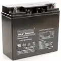 12VDC Sealed Lead Acid Battery, 20Ah, Tab with Bolt Hole, 6.54" Height, 12.54 lb. Weight