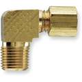 Extended Male Elbow, 90 Degrees: Brass, Compression x MNPT, 1/8 in Pipe Size, PARKER, Brass, 10 PK