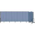 13 Panel Fully Assembled Portable Room Divider; 6 ft. 8" H x 24 ft. 1" W, Blue