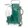 1/2 HP Submersible Sump Pump, Vertical Switch Type, Cast Iron Base Material