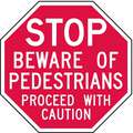 Lyle Reflective  Pedestrian  Sign: Aluminum, Mounting Holes Sign Mounting, High Intensity Prismatic (HIP)