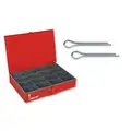 Imperial Low Carbon Steel Extended Prong Cotter Pin Assortment, Zinc Plated, 1925 Pieces