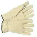 Driver Gloves, M, Cowhide Leather, Unlined, 1 PR