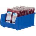 Akro-Mils Super Size Bin: 20 in Overall L, 12 3/8 in x 8 in, Blue, Stackable, 200 lb Load Capacity