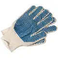 Knit Gloves, Polyester/Cotton Material, Knit Wrist Cuff, Natural/Black, Glove Size: L