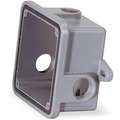 Federal Signal Gasketed Weatherproof Back Box, Gray, 4.5313 in Height, 4.5313 in Width, 2.4375 in Depth