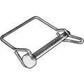 Spring Wire Single Wire Tab Lock Safety Pin, Zinc Finish, 3/8" Pin Dia.