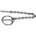 Steel Lynch Pin With Chain, Zinc Plated Finish, 7/16" Pin Dia.