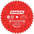Diablo Circular Saw Blade, Plywood, Wood Materials Cut, 10" Blade Dia., 5/8" Arbor Size