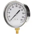 4-1/2" Mechanical Contractors Pressure Gauge, 0 to 200 psi