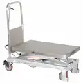 Corrosion-Resistant Manual Mobile Scissor-Lift Table, 1,000 lb Load Capacity