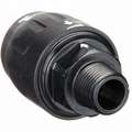 Tubing Fitting: Polyamide, Push-to-Connect x MNPT, For 1 1/2 in Tube OD, 1 1/2 in Pipe Size, Black