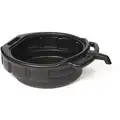 Drain Pan: Polyethylene, 4 gal Capacity, 17 3/4 in Overall Dia, 5 1/2 in Overall Ht, Black