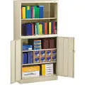 Tennsco Storage Cabinet: 72 in H, 36 in W, 18 in Dp, Champagne Putty