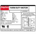 Dayton High Torque Farm Duty Motor, 2 HP, Capacitor-Start/Run, Nameplate RPM 1,725, Voltage 115/230V AC