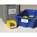 Bin Buddy Label Holder: 3 in x 1 in, Clear, Slide-In, 25 Label Holders, Self-Adhesive, PVC, Smooth