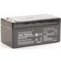 12VDC Sealed Lead Acid Battery, 3.3Ah, Faston, 2.62" Height, 2.86 lb. Weight, 5.28" Depth