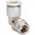 Swivel Elbow: PBT, Push-to-Connect x Push-to-Connect, For 5/32 in x 5/32 in Tube OD, White, 10 PK