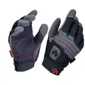 Anti-Vibration Glove, XL, Heat Resistant Synthetic Leather Palm, Full Finger, Black/Gray/Red, 1 PR