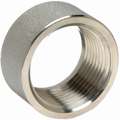 Half Coupling: 304 Stainless Steel, 1/8 in x 1/8 in Fitting Pipe Size, Female NPT x Female NPT