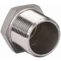 Hex Head Plug: 304 Stainless Steel, 1/8" Fitting Pipe Size, Male NPT, Class 150, 18 mm Overall Lg