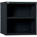 Overhead Cabinet, Open Face Cabinet Doors, 30"W x 27-3/4"D x 31"H, 2 Shelves, Black