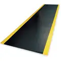Notrax Antifatigue Runner: Diamond Plate, 3 ft x 16 ft, 1/2 in Thick, Black with Yellow Border, PVC Foam