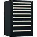 Stanley Vidmar Stationary Counter Height Modular Drawer Cabinet, 9 Drawers, 30"W x 27-3/4"D x 44"H Black