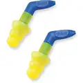27dB Reusable Flanged-Shape Ear Plugs; Uncorded, Blue, Yellow, Universal
