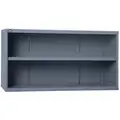 Base Cabinet, Open Face Cabinet Doors, 60"W x 27-3/4"D x 31"H, 2 Shelves, Gray