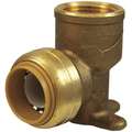 Elbow Drop Ear: Brass, Push-to-Connect x Push-to-Connect, For 3/4 in x 3/4 in Tube OD, Brass