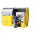 Ultratech Covered, Polyethylene IBC Containment Unit; 535 gal. Spill Capacity, No Drain Included, Gray/Yellow