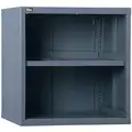 Overhead Cabinet, Open Face Cabinet Doors, 30"W x 27-3/4"D x 31"H, 2 Shelves, Gray