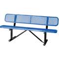 72 in. Outdoor Bench with Backrest; 600 lb. Load Capacity, Blue
