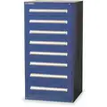 Stanley Vidmar Stationary Full Height Modular Drawer Cabinet, 8 Drawers, 30"W x 27-3/4"D x 59"H Dark Blue