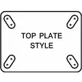 Standard Plate Caster, Swivel, Iron, 250 lb., 3" Wheel Dia.