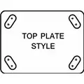 Standard Plate Caster, Swivel, Polyolefin, 900 lb., 6" Wheel Dia.